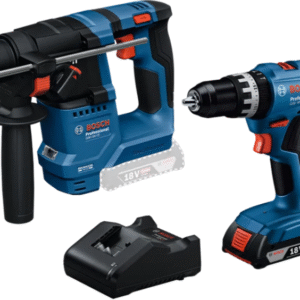 Bosch Blå Combiset 18V GSB 18V-25 Batteridriven slagborrskruvdragare + GBH 18V-18 Borrhammare +1x2.0Ah