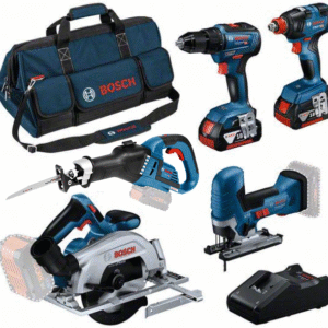 Bosch Blå | Kombipaket | 5 maskiner | 18V | 3 x 5.0Ah + snabbladdare