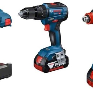 Bosch Blå Kombipaket | GSB 18V-55 batteridriven slagborrskruvdragare + GDX 18V-200 batteridriven slag-/mutterdragare | 18V | 2 x 4,0 Ah batterier + laddare