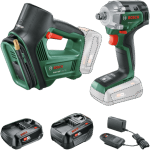 Bosch Grön Batteridrivet verktygsset Kombipack UniversalImpactDrive 18V-350 + UniversalPump 18V