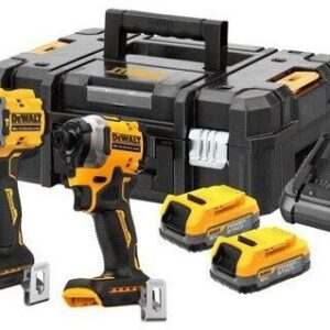 DeWalt DCK2050H2T-QW | 18V XR kompakt borstlös tvillingkit DCD805/DCF850 | 2x 5,0 Ah batterier