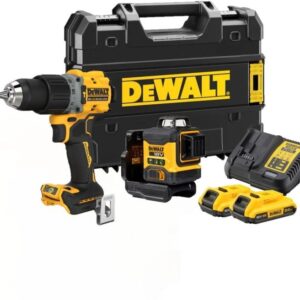 DeWalt DCK2095D2T-QW | Batteridrivet kombiset | DCLE34031 3x360° korslinjelaser + DCD805N 18V skruv-/slagborrmaskin