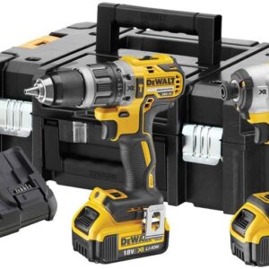 DeWalt DCK266M2T batteri-set | DCD796 + DCF887 i T-Stak väska | 18v 4.0Ah Li-ion