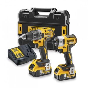 DeWalt DCK268P2T Batteridriven borrmaskin DCD791 + Slagskruvdragare DCF887 | 18v 5.0Ah Li-ion