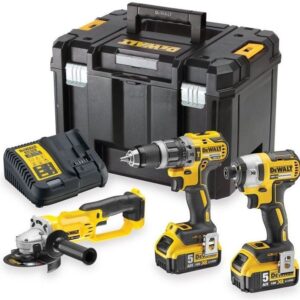 DeWalt DCK383P2T-QW | 18V XR Kombiset | DCD796 + DCF887 + DCG412 | 2 x 5.0Ah batterier och multiladdare