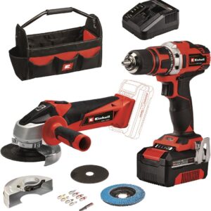 Einhell TE-TK 18/2 Li Kit 18 V/4,0 Ah (Batteridriven borr-/skruvdragare / Batteridriven vinkelslip) – 1 batteri