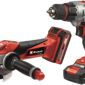Einhell TE-TK 18 Li Kit 18 V/1,5 Ah/3,0 Ah (Batteridriven borr-/skruvdragare/Batteridriven vinkelslip) – 2 batterier