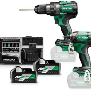 Hikoki KC18DCWBZ | Combipack | DV18DC Batteridriven slagborrmaskin + WH18DC Batteridriven slagskruvdragare | 18V | 2 x 5.0Ah + laddare