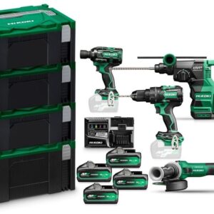 Hikoki KC36H4A MVB4 36V Värdepack | DV36DC + WR36DH + DH3628DA + G3613DVE | 4X BSL36B18X batterier och snabbladdare