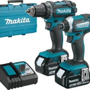 Makita DLX2127X kombipaket - DDF482 18V Borrmaskin/skruvdragare + DTD152 slagskruvdragare 3,0Ah batteri (2 st) i väska