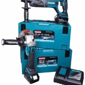Makita DLX2153TJ1 combipack - DGA504 batteridriven vinkelslip + DHR241 batteridriven borrhammare