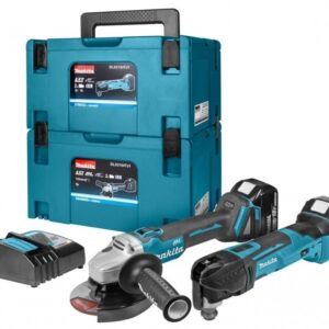 Makita DLX2154TJ1 combipack - DLX2154TJ1 combipack - DGA504 batteridriven vinkelslip + DTM51 batteridrivet multiverktyg