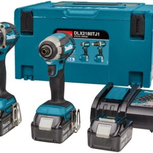 Makita DLX2180TJ1 - DHP484 Batteridriven slagborrmaskin + DTD153 Batteridriven slagskruvdragare 18v 5,0ah Li-ion + 3:e batteri
