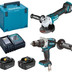 Makita DLX2255TJ Combipack - DDF486 Batteridriven borrmaskin + DGA513 Vinkelslip | 18V