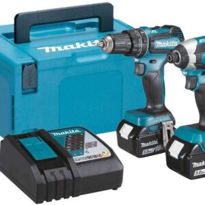 Makita DLX2283TJ kombipaket - DHP485 18V Slagborrmaskin + DTD153 Batteridriven slagskruvdragare med 5.0Ah batterier