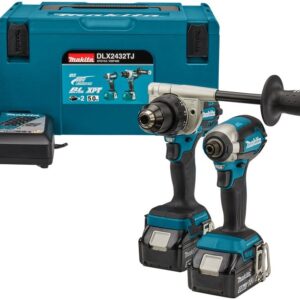 Makita DLX2432TJ | Combipack | 18 V | Tyngre borr- och (slag)skruvarbeten | 2x 5.0 Ah Batteri | DDF486 och DTD153 | Snabbladdare | I Mbox