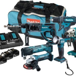 Makita DLX6100PX1 kombipaket 18V - DHP452 - DHR202 - DTM51 - DTD156 - DGA452 | 3x 3.0Ah batteri