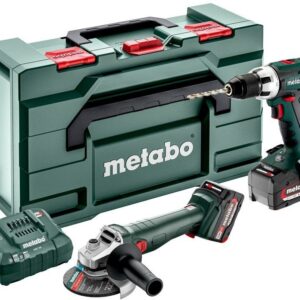 Metabo kombikit 2.4.1 | BS18LT Slagborrmaskin + W18 L 9-125 Vinkelslip | 18V | 2 x 4,0Ah Li-Ion + laddare