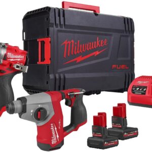 Milwaukee M12 FPP2BG2-502X Batteridrivet maskinset 2-delar FPD2 + FHAC16 i HD Box | Inkl. 2x 5,0Ah batteri och laddare