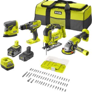 Ryobi R18CK4F-252S | ONE+ 18V batteridrivet 4-delars kombikit