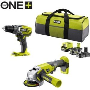 Ryobi R18DDAG-252S | ONE+ 18V Batteridrivet 2-delat Combokit