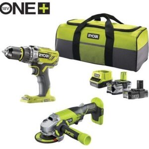 Ryobi R18PDAG-242S | ONE+ 18V Batteridrivet 2-delat Combokit