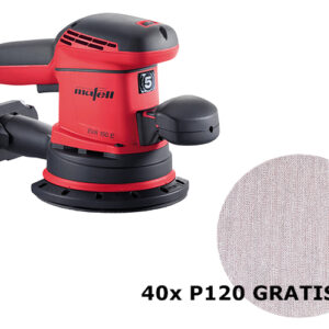 Mafell 1P0189 917710 EVA 150 E/5 excenterslipmaskin i T-Max + Abranet slipnät 150mm P120 40 stycken