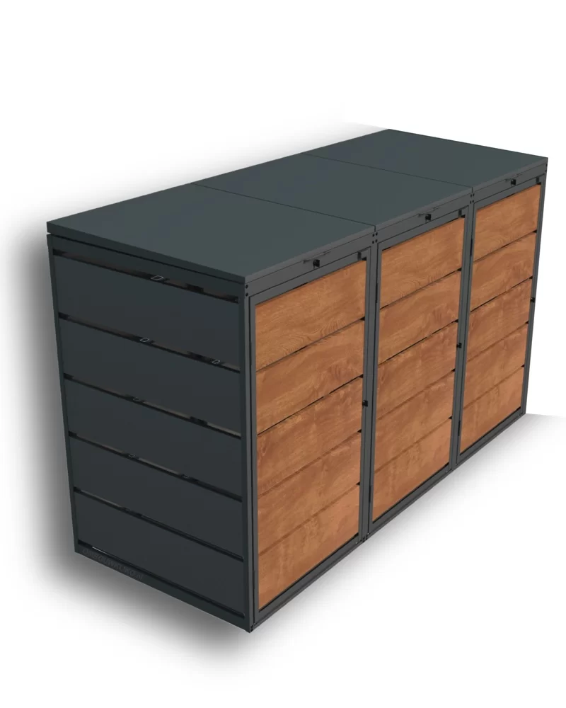Kuba Store Ombouw antraciet met Eiken Hout | 3 Containers - Bild 3