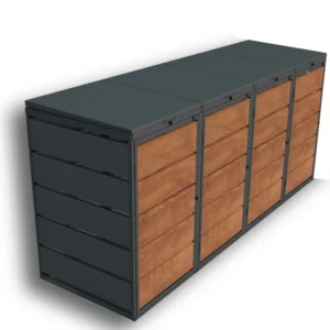 Kuba Store Ombouw  Antraciet met Eiken Hout  | 4 Containers