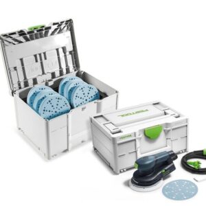 Festool 578265 ETS EC 150/3 GR Excenterslipmaskin + SYS-STF D150 GR-Set Granat slippappersset i systainer