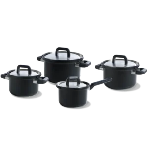 Flow Cool Black RVS pannenset 4-delig